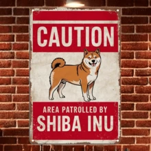 1pc Vintage Style Metal Sign "Shiba Inu Patrol Zone" - Durable Metal Wall Art Poster, Suitable For Home, Garden, Bar, Cafe, Club, Gallery, Gym, Garage, Laundry Room, Farmhouse Decor - Waterproof, Dustproof, Easy To Hang - Random Hole Style - Multicolor - View 5