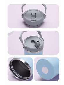 Garrafa Copo Térmico Inox 600/900ml com Tampa Vedada Gelado 5h Quente 8h Gelo 12h Parede Dupla Vácuo - Rosa chiclete - Visão 6