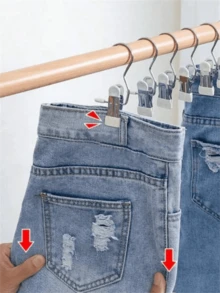 20 Piezas/10 Piezas/5 Piezas Pinza de acero inoxidable simple, pinza multifuncional única para pantalones, faldas, secado, pinza antiviento, organizador ahorrador de espacio para dormitorio, armario, armario, hogar, dormitorio