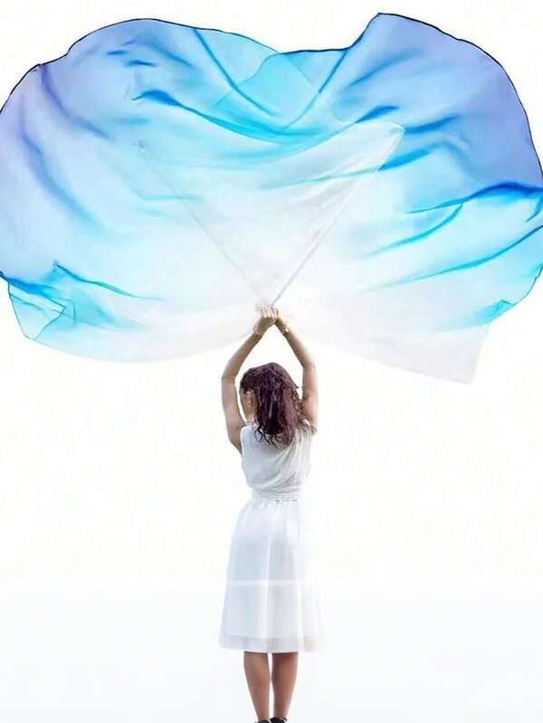 1 Pack Dance Worship Flag Praise Dance Flag With Telescopic Pole Half Circle Belly Dance Outdoor Flag