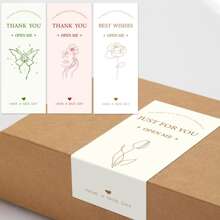 50 pezzi Semplice adesivo di sigillatura della scatola aereo in carta rivestita autodesiva, etichetta per confezione regalo, decorazione per matrimonio e festa, etichetta personalizzata per confezioni