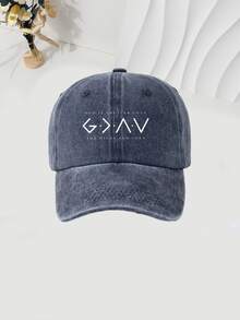 1pc English Text Printed Baseball Cap, Washable Adjustable Hat, Fashionable Breathable Versatile Outdoor Sun Visor, Great Gift For Holiday