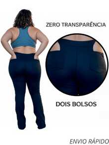 Plus Size Flare Pants Thick Fabric High Waist Women's Ballerina Bell Bottom Polyester Zero Transparency Curve - 黑色 - 查看 5