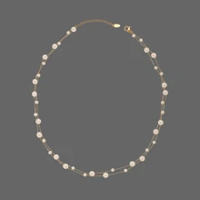 18K 镀金不锈钢 1 件串珠项链，适合日常佩戴和节日礼物，送给朋友的礼物