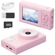 Ultra HD Action Camera With 32GB Memory Card - Portable, Automatic Focus, Easy To Use For Photos And Videos, Rechargeable Lithium Battery, USB Charging, Ideal Holiday Gift, Memory Card Slot Included, Easy To Use Camera|Compact Camera Design|Lcd Display, Action Camera - 粉色 - 查看 11