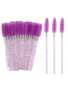 100/50/10 Sets Mascara Bürsten, Augen-Kajal-Stäbchen, biegbare Einweg-Augenbrauenbürsten, speziell für Wimpernverlängerung geeignete Bürsten, Augenbrauenbürsten, Rizinusöl-Bürsten (Kristallpulver)