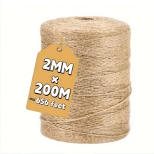 7874,02 cm / 656 Fuß schweres Juteseil, 2 mm dick - hochfestes Seil ideal für Basteln, Gartenbau, Geschenkverpackung und Kunstdekor, Geburtstags- und Feiertagsartikel
