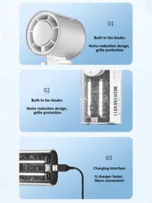 1 pezzo Ventilatore palmare ad alta velocità da 100 velocità, dotato di porta di ricarica universale TYPE-C e batteria ad alta capacità da 4000 mAh. Adatto per uso esterno e per studenti. È disponibile in tre colori ed è utilizzabile come regalo
