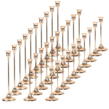 30 件优雅浪漫的欧式婚礼装饰，复古镀金和镀铜，中心烛台，锥形金属烛台，房间和家居装饰 - 銅色 - 查看 8