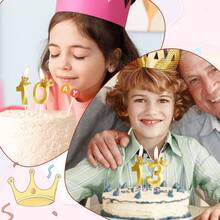 1PC Multi-Color Gold Crown Digital Candles, Age Birthday Candles, Crown Colored Candles, Birthday Party Cake Decorations, Wedding And Birthday Supplies, Home And Party Decorations - Gold - View 11