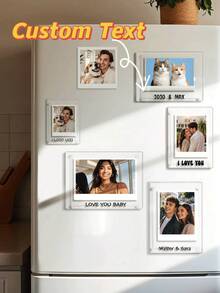 Customized Acrylic Photo Refrigerator Sticker - Customized Photo Decoration - Refrigerator Storage Cabinet, Office Home - Customized Magnetic Gift | Save Your Best Photos. Personalized Photo Decoration Customization, Anniversary Gift, Wedding Gift, Photo Gift, Gift For Her, Moving Gift, Photo Wall Gallery, Gift For Him - Transparent - View 1