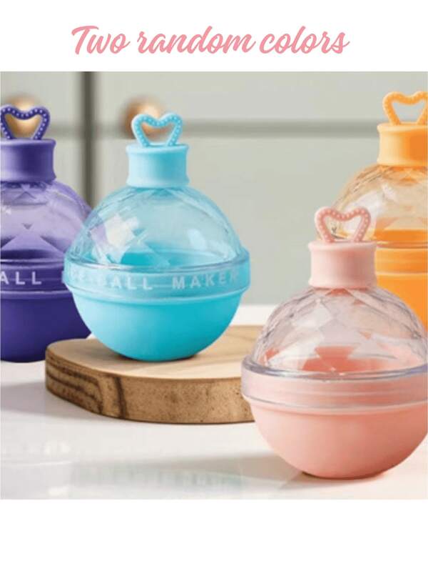 2 piezas Molde de bola de hielo redonda de color aleatorio, molde de hielo en forma de bombilla con parte inferior suave de silicona para congelación rápida y fácil liberación del hielo