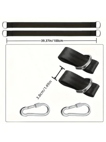 Strapazierfähiges Camping-Hängemattenbefestigungsset mit 2 Karabinerhaken, Baumschaukel-Gurtset, geeignet für alle Arten von Outdoor-Hängematten und Spielplatz-Zubehör