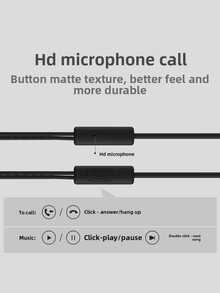 Auriculares con cable alámbricos C100SI con sintonizador calibrado, de alta calidad para karaoke con reducción de ruido, universales para teléfonos móviles y computadoras - Negro - Ver 8