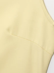 Vestido sin mangas con cuello redondo, decoración de botón delantero y cinturón de cintura, nueva llegada de verano de Seelio para mujer