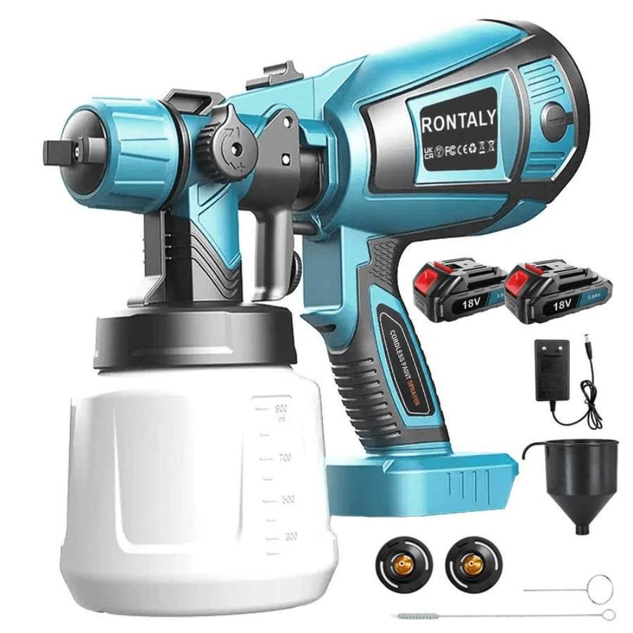 Cordless Paint Sprayer Compatible With Makita 18V Battery, 1000ml Fence Paint Sprayer With 3 Nozzles, Cordless Spray Gun Paint Sprayers For Painting Walls Ceilings Furniture Garden Fencev - (不含電池)適用於牧田 - 查看 1
