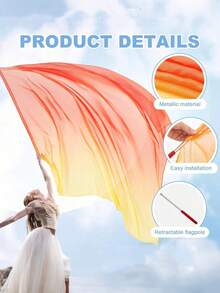 1 Pack Dance Worship Flag Praise Dance Flag With Telescopic Pole Half Circle Belly Dance Outdoor Flag