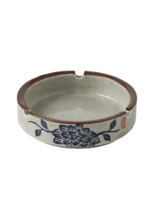 Ink Painting Ashtray, Ceramic Ashtray, Ashtray With Lid And Base, Anti Fly Ash Circular Ashtray, Thick And Easy To Clean, Japanese Mid To High End Ashtray, Retro Tea Room Ashtray, Creative Ashtray, Suitable For Home Living Rooms, Hotel Restaurants, And Tea Rooms - Multicolor - View 12