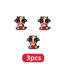 Bộ 28 hạt silicon có họa tiết hình con bò và trái tim, trang sức tự làm, móc khóa, đồ thủ công - Lý tưởng cho hạt bút và quà tặng thủ công - Hạt & các loại hạt - Đỏ và trắng - Xem 11