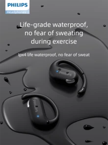 PHILIPS TAT2739 全新开放式耳机 | 白色 | 12 小时播放时间 & 35 小时总续航 | AI 降噪麦克风 | IPX5 防水 | 跑步佩戴舒适