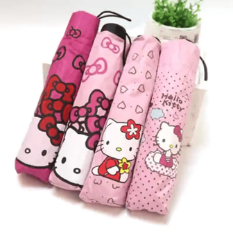 Sanrio 1pc 2025 New Sanrio Hello Kitty Umbrella, UV Protection, Fashionable, Portable, Cute Cartoon Pattern, Suitable For All-Day Use