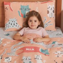 3-Piece Children's Sheet Set, Fun, Colorful Prints, Elastic - Kitten - View 3