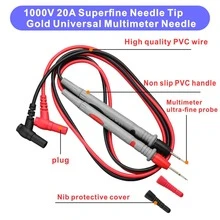 L.A.OL.A.U 1 件万用表探头，万用表测试线，耐高温防冻防滑 PVC 材质，工业风格，三笔型，超细针，电气测试功能电工电表笔，适用于工业/电气/电子维修