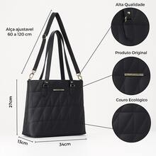 Women's Crossbody Shoulder Bag Large Shopper Bag College Work And Everyday - màu đen - Xem 4