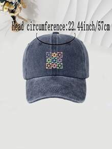 1 件花卉印花棒球帽，透气时尚男女通用款式，适合旅行、户外活动