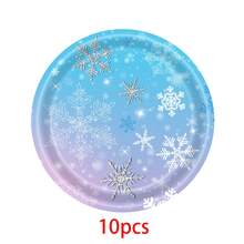 10 món đồ dùng tiệc sinh nhật Frozen, đĩa giấy hình bông tuyết dùng một lần, cốc, khăn ăn cho Giáng sinh, đồ trang trí tiệc sinh nhật Winter Wonderland, đồ dùng tiệc Giáng sinh - Nhiều màu - Xem 11