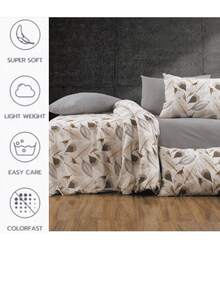 羽绒被套装 | 附赠床单 | 单人尺寸 150*200 厘米（1 件羽绒被套 + 1 件枕套）或双人尺寸 200*200 厘米（1 件羽绒被套 + 2 件枕套）| 柔软透气，四季皆宜 - 淡黃色 - 查看 3