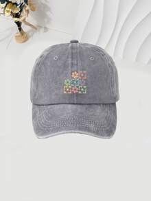 1 件花卉印花棒球帽，透气时尚男女通用款式，适合旅行、户外活动