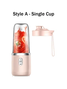 1pc USB Rechargeable Portable Juicer Blender, 400ml Wireless Mini Fruit Juicer Cup, Fast Juice Extraction & Direct Drinking, , Lightweight & Compact, 6 Blade Cutter Head, Strong Battery Life & High-Speed Blade, Multi-Function Juicer For Smoothies & Milkshakes, Ideal For Home, Travel, Sports, Outdoor Activities, Home Kitchen Appliances