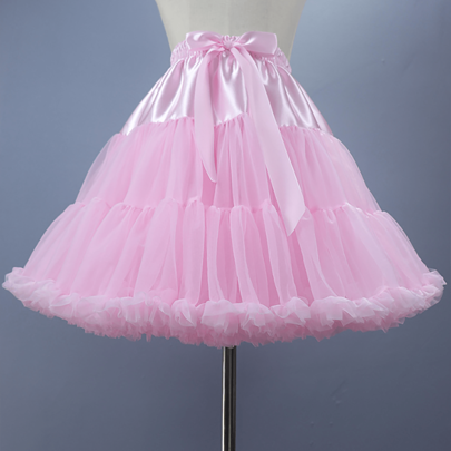 1pc Women/Kids Cloud Soft Tulle Skirt, Boneless Lolita Fluffy Tutu Skirt, Princess Dress, Ballet Pettiskirt For Daily Wear & Performance Fall Clothes For Women