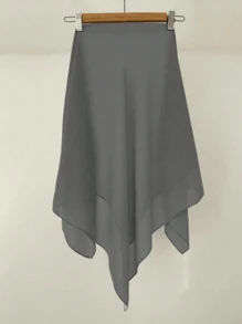 1pc Solid Color Women's Versatile Rectangular Instant Hijab Headscarf, Breathable Comfortable Lightweight High Density Chiffon Knitted Fabric, 175*70cm Chiffon Rectangular Scarf, Undershirt Headscarf, Shawl, Hijab, Suitable For Everyday Wear