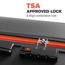 3 Piece Luggage Set,20-Inch, 24-Inch, 28-Inch Luggage, Carry On Luggage Set, Travel Luggage Set With TSA Lock And Spinner Wheels– Travel Luggage For Holidays, Business Trips,Family Vacations And Perfect Gift For Friends - 黑橘色 - 查看 5