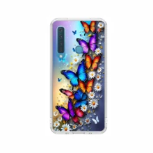 Capa Capinha de celular Galaxy A9 2018 Personalizada  Borboletas 3 - Transparente - Visão 1