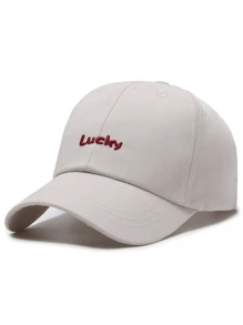 1 件男女通用休闲纯色字母刺绣棒球帽，时尚百搭涤纶棒球帽，适合户外活动和日常穿着