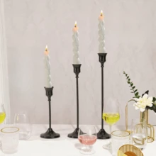 6pcs/3pcs Conical Metal Candle Holders Set, Electroplated Silver/Copper Tone In Multiple Colors, Suitable For Home, Restaurant, Holiday Party, Wedding, Does Not Include Candles - Silver - View 8