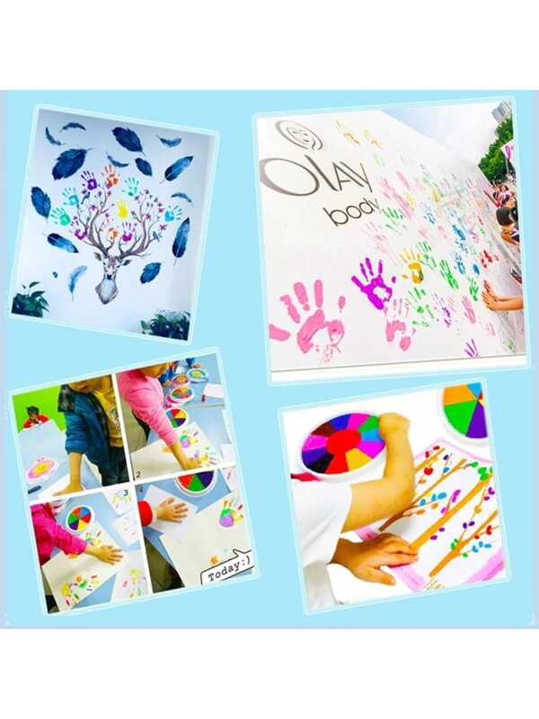 1 Set de juego de pintura de arte de dedos, juguete de pintura DIY, juegos educativos Montessori creativos de colorear para niños, regalos para jardín de infancia y la escuela