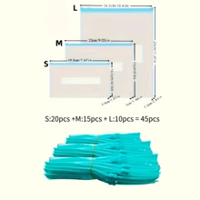 10/15/20/45个拉链储物袋，可重复密封的水果、谷物、蔬菜和肉类袋，厨房整理和储物，厨房用品，家居装饰，派对和圣诞节储物 - 彩色 - 查看 13