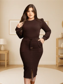 Women's Long Sleeve Blouse Skirt Set Sweatshirt Evangelical Fashion Winter Cold