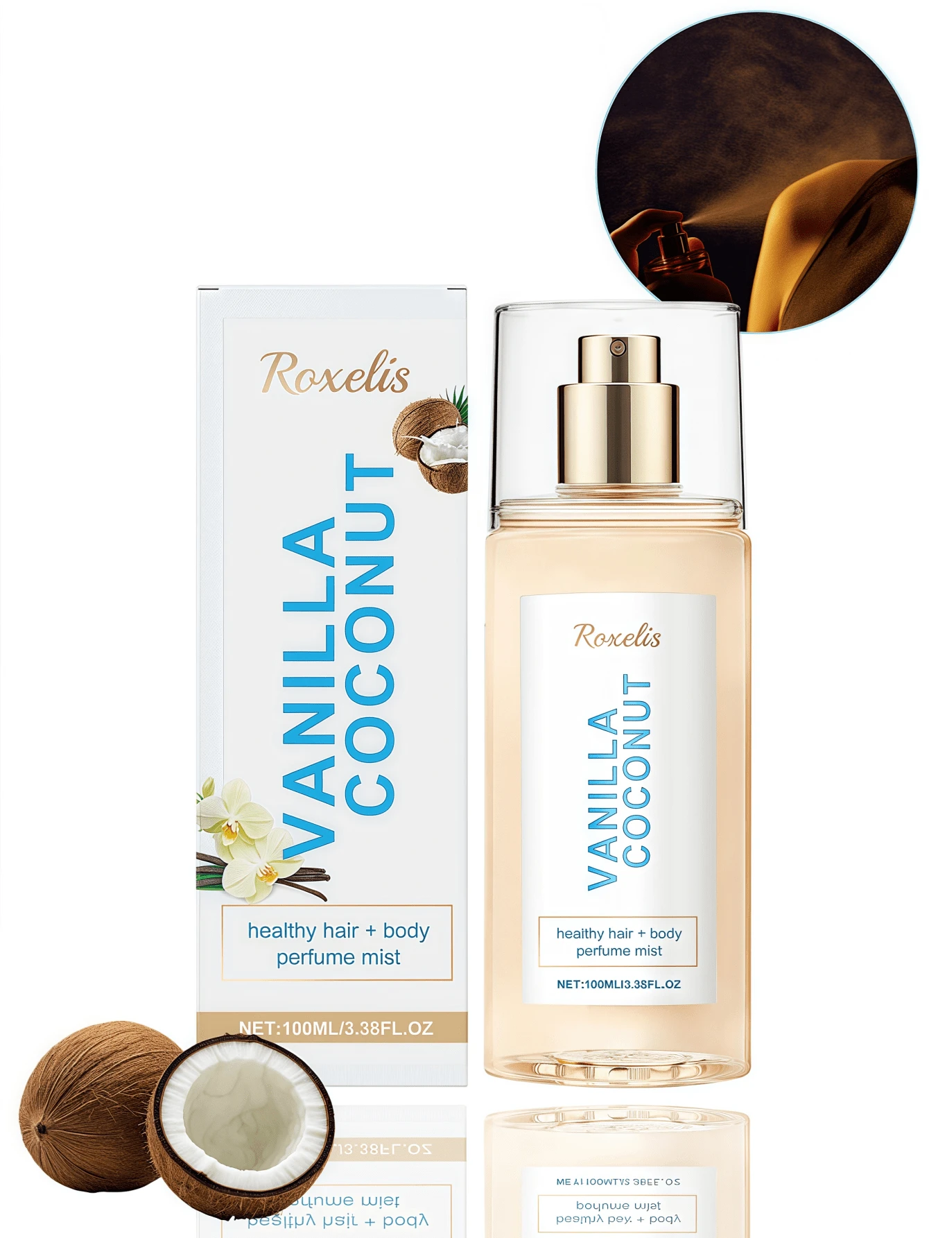 Vanilla Coconut Air Refresher Spray, Coconut Scented Unique Fragrance, Fresh And Romantic Portable Air Freshener