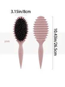 1 pieza Peine, hecho de tallos de nailon y trigo sarraceno, es un regalo perfecto para el Día de San Valentín. Presenta una función de masaje y se puede usar tanto en cabello seco como húmedo para desenredar y alisar el cabello sin nudos. Compacto y conveniente, fácil de transportar