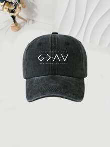 1pc English Text Printed Baseball Cap, Washable Adjustable Hat, Fashionable Breathable Versatile Outdoor Sun Visor, Great Gift For Holiday
