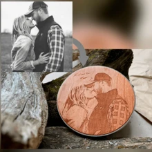 Personalized Wood 15W Wireless Charger Custom Engraving Photo, Wedding Gift Anniversary Custom Charger Gift, Personalized Gift For Boyfriend - Best Man Customized Gifts, Groomsmen Gift, Present For Dad Husband Boyfriend, Best Gift For Birthday, Wedding Anniversary, Valentine's Day, Father's Day