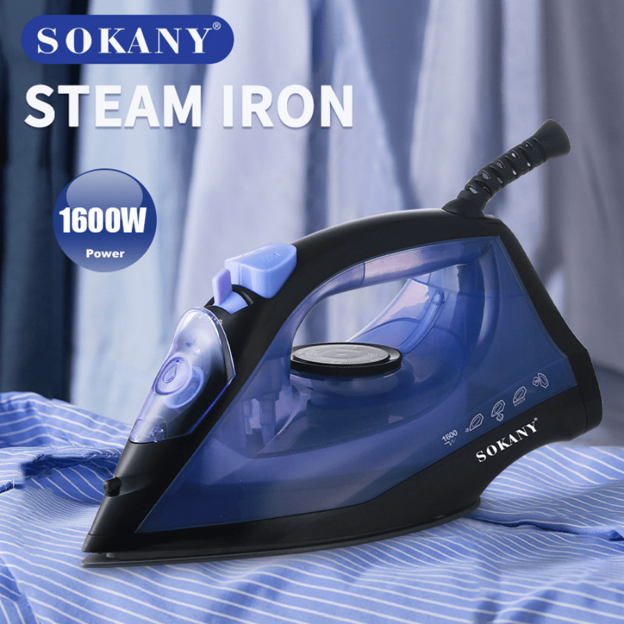 SOKANY SOKANY-11004,Household Electric Iron Handheld Steam Ironer Mini Portable Student Travel Ceramic Base Plate Design Suitable For All Kinds Of Clothes, Constant Temperature Ironing, Non-Damaging Clothes Adjustable Thermostat Control Overheat Safety Protection