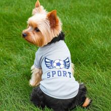 Sports Style Summer Pet Suit, Suitable For Dogs And Cats: With Football Pattern, 4 Colors To Choose From. Lightweight Skipping Rope/Jacket/Pajamas And Cat Clothes, Suitable For Happy Puppies To Stay Cool And Adventurous! My Puppy Approved Breathable Clothes, Puppy Clothes, And Dog Supplies - Cute Summer Clothing For Puppies, Cats, And Happy Pets! Summer Dog T-Shirt, Pet Pullover