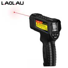 L.A.OL.A.U 1 件手持式工业红外测温仪，激光测温枪，-50~800°C/-58°F~1472°F 范围，高精度，测量不同材料表面温度，带高低温报警，℃/°F 切换，适用于工业/家电/维修/车辆/厨房 - 黑色 - 查看 9