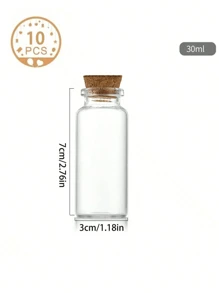 6/10 Stücke tragbare Mini Flaschenaufbewahrung, praktische korkverschlossene Gläser, hochdicht kompakte Glasflaschen